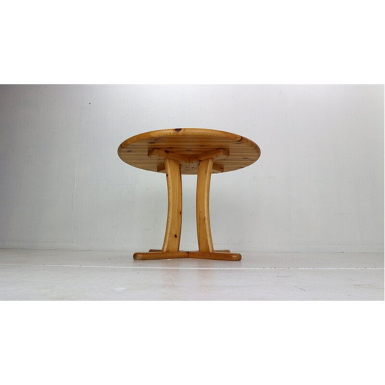 Image 1 of Table ronde vintage en bois de pin massif, Danemark 1970