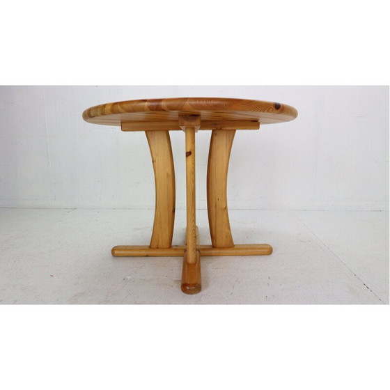 Image 1 of Table ronde vintage en bois de pin massif, Danemark 1970