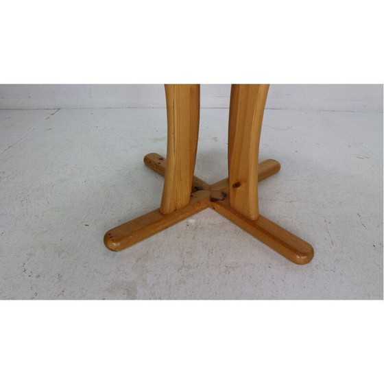 Image 1 of Table ronde vintage en bois de pin massif, Danemark 1970