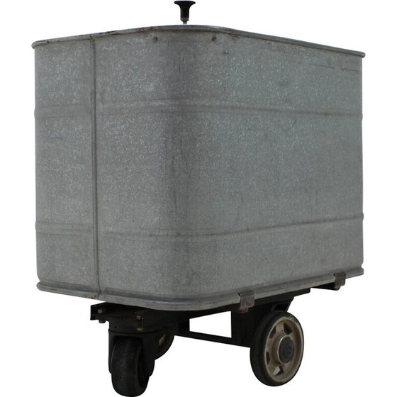 Image 1 of Chariot à linge industriel vintage en métal pour Kovo Bzenec, Tchécoslovaquie 1950