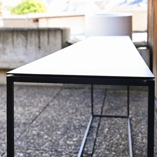 Console vintage Houston P 10 en acier laqué noir par Janine Vandebosch pour Interni