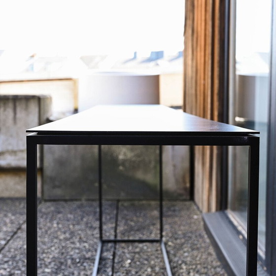 Image 1 of Console vintage Houston P 10 en acier laqué noir par Janine Vandebosch pour Interni