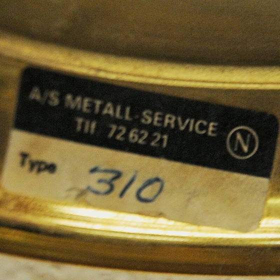 Image 1 of Lampe suspendue vintage en laiton et verre par As Metall, Norvège 1970