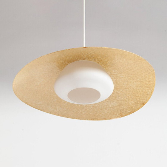 Image 1 of Lampe suspendue vintage en fibre de verre et bakélite par Louis Kalff pour Philips, 1950