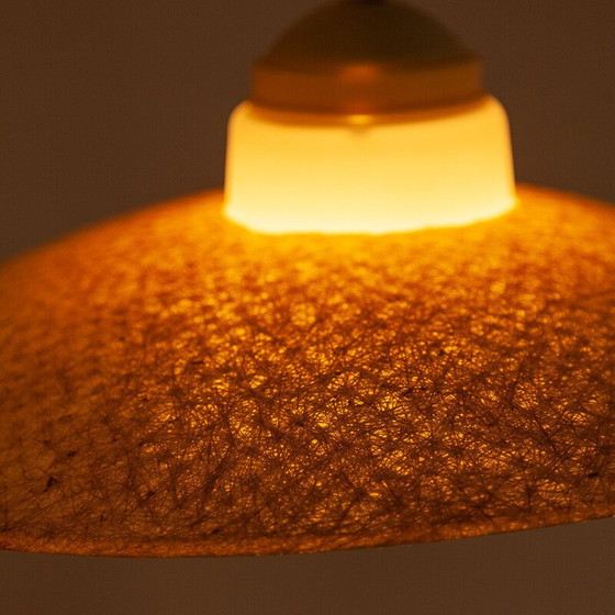Image 1 of Lampe suspendue vintage en fibre de verre et bakélite par Louis Kalff pour Philips, 1950