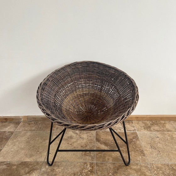 Image 1 of Paire de fauteuils vintage en osier, Angleterre 1990