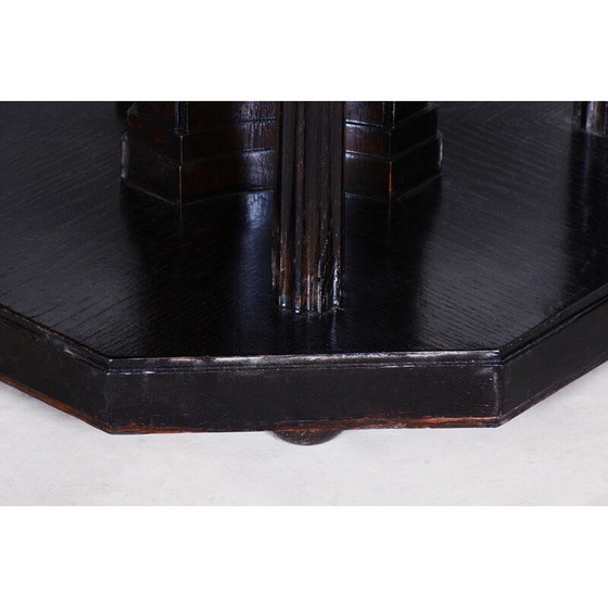 Image 1 of Table d'appoint cubiste tchèque en bois de chêne, 1910-1919