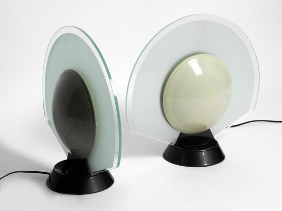 Image 1 of Paire de grandes lampes de table des années 1980 par Pier Giuseppe Ramella pour Arteluce Model Tikal
