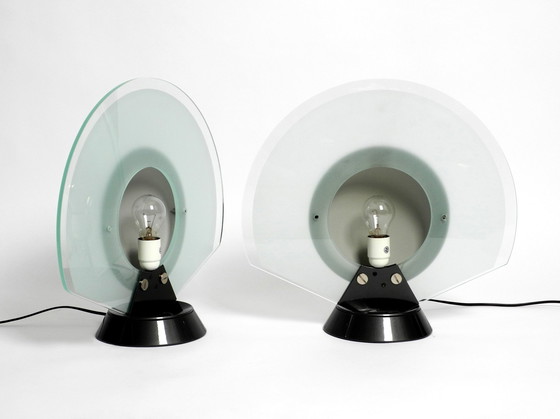 Image 1 of Paire de grandes lampes de table des années 1980 par Pier Giuseppe Ramella pour Arteluce Model Tikal