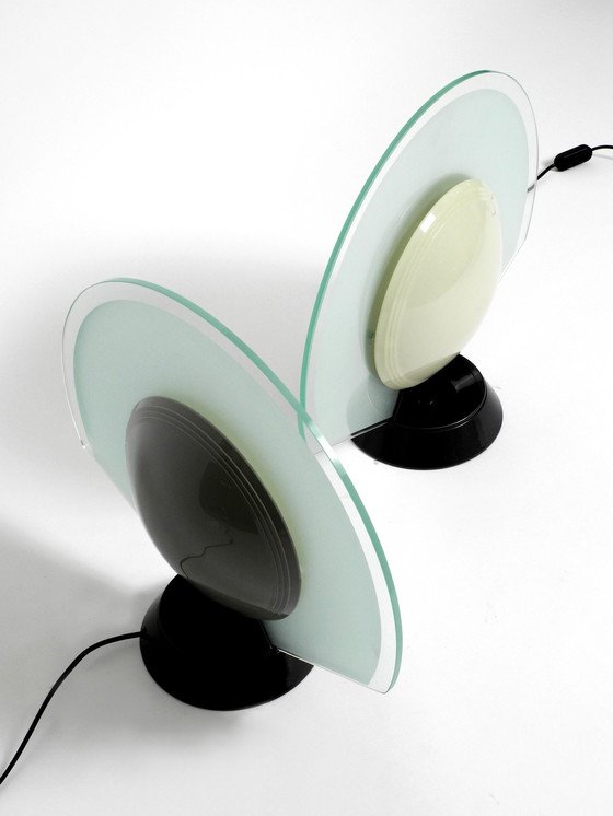 Image 1 of Paire de grandes lampes de table des années 1980 par Pier Giuseppe Ramella pour Arteluce Model Tikal