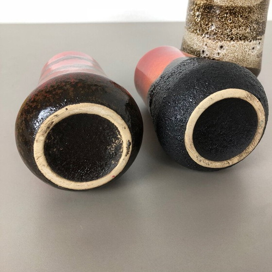 Image 1 of Ensemble de 3 vases en lave grasse vintage par Scheurich, Allemagne 1970