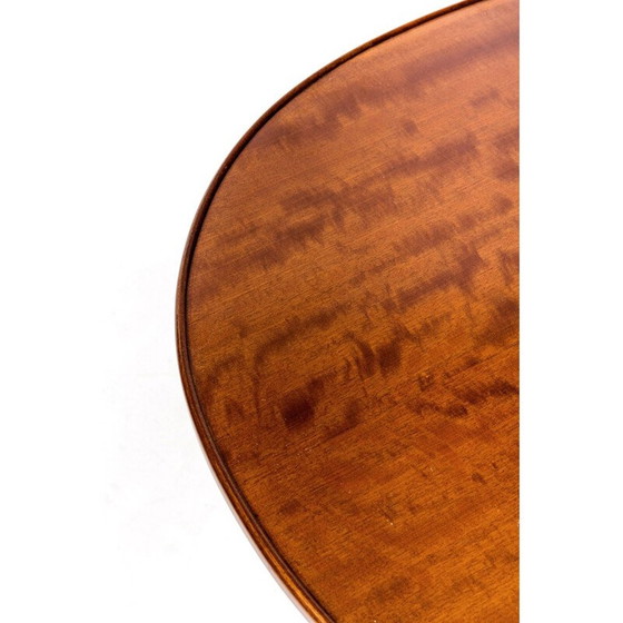 Image 1 of Table basse vintage de forme libre sur trois pieds en acajou, danoise 1960