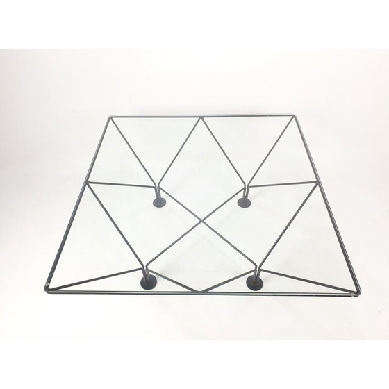 Image 1 of Table basse vintage en métal et verre, 1980