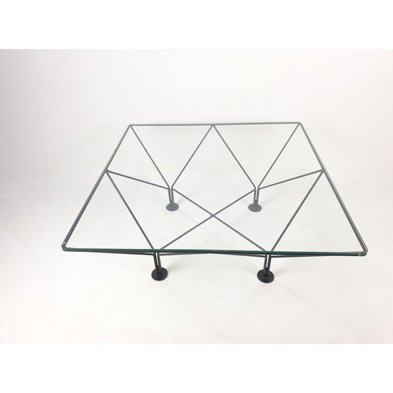 Image 1 of Table basse vintage en métal et verre, 1980