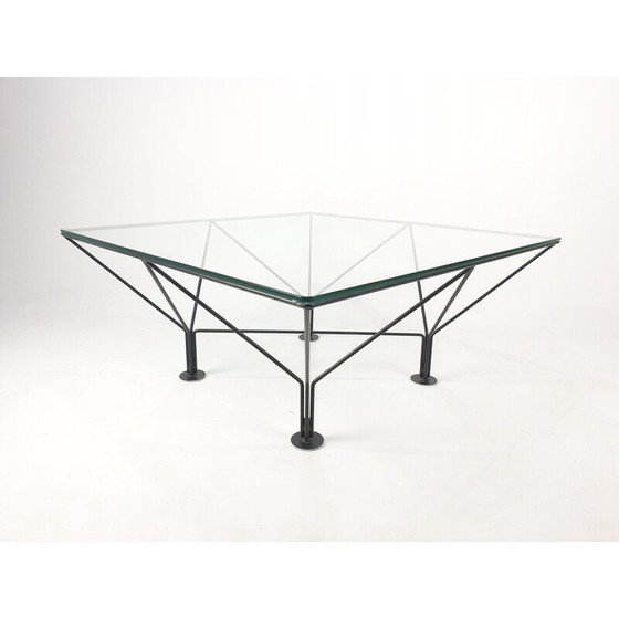 Image 1 of Table basse vintage en métal et verre, 1980