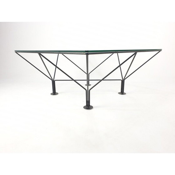 Image 1 of Table basse vintage en métal et verre, 1980