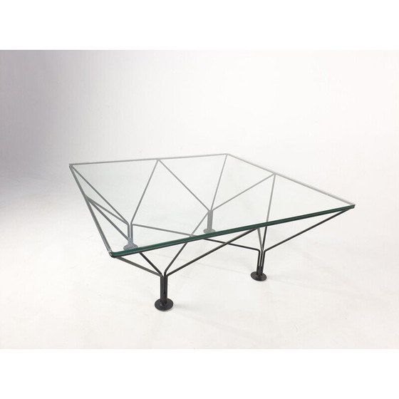 Image 1 of Table basse vintage en métal et verre, 1980