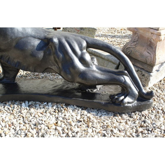 Image 1 of Grande sculpture Vintage Puma en marbre gris anthracite, 1970