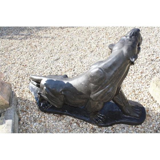 Image 1 of Grande sculpture Vintage Puma en marbre gris anthracite, 1970