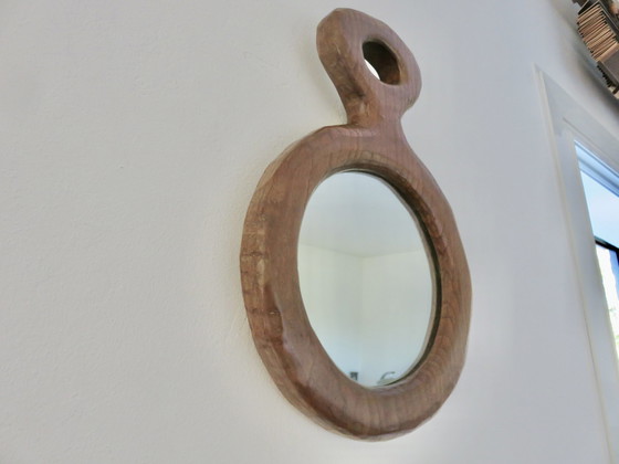 Image 1 of Miroir En Bois Massif De Forme Libre, 1960