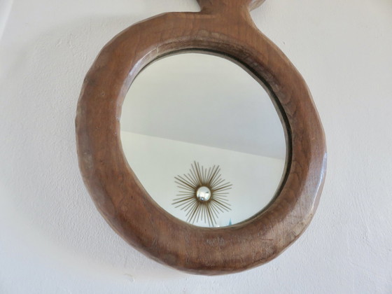 Image 1 of Miroir En Bois Massif De Forme Libre, 1960