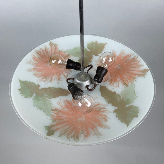 Image 1 of Lampe suspendue vintage en verre par Zukov, Tchécoslovaquie 1960