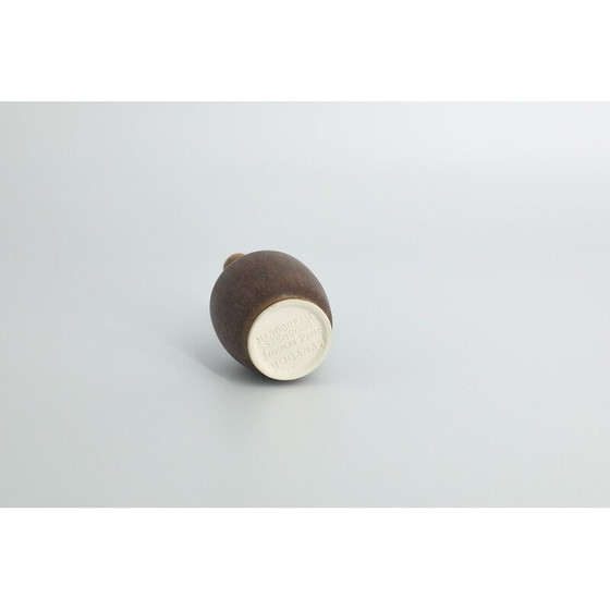Image 1 of Ensemble de 4 vases de collection en grès brun vintage par Gunnar Borg pour Höganäs Ceramics, Suède 1960