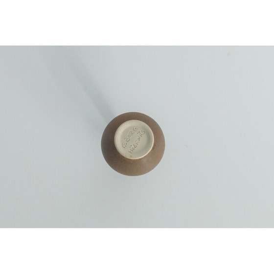 Image 1 of Ensemble de 4 vases de collection en grès brun vintage par Gunnar Borg pour Höganäs Ceramics, Suède 1960