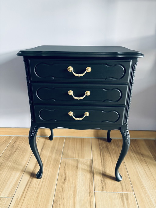 Commode de style Louis XV - Noir mat relooké