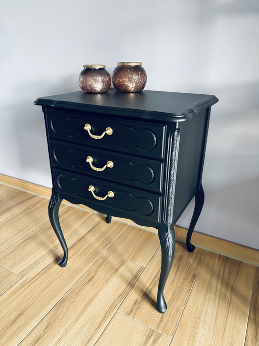 Commode de style Louis XV - Noir mat relooké