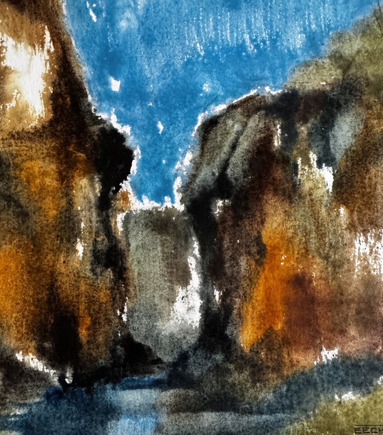 Image 1 of Eugene Eechaut ( 1928-2019 ) Aquarelle De Qualité / Galerie Pfeiffer 1973