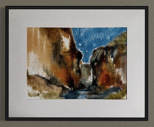 Eugene Eechaut ( 1928-2019 ) Aquarelle De Qualité / Galerie Pfeiffer 1973