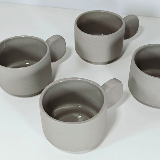 Image 1 of Lot de 4 tasses à café Inner Circle de Valerie Objects par Maarten Baas - Gris clair