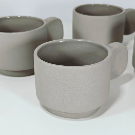 Lot de 4 tasses à café Inner Circle de Valerie Objects par Maarten Baas - Gris clair