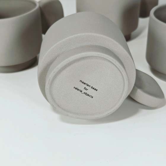 Image 1 of Lot de 4 tasses à café Inner Circle de Valerie Objects par Maarten Baas - Gris clair