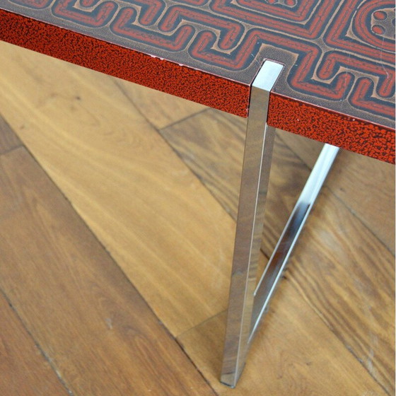 Image 1 of Table basse vintage en métal chromé, 1970