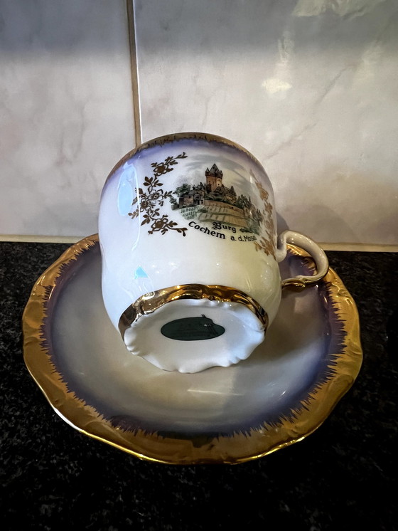 Image 1 of Porcelaine allemande de Bavière, 2 tasses, 2 soucoupes