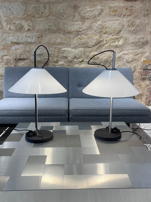 Paire De Lampe À Poser, Modèle Aggregato De Enzo Mari Et Giancarlo Fassina, 1970, Vintage