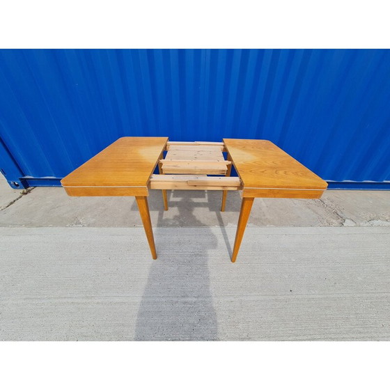 Image 1 of Table vintage en chêne avec rallonge par Bohumil Landsman, Tchécoslovaquie 1960