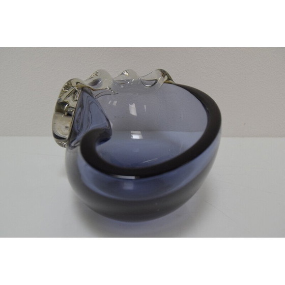 Image 1 of Cendrier du milieu du siècle en verre métallurgique par Glasswork Novy Bor, Tchécoslovaquie Années 1960