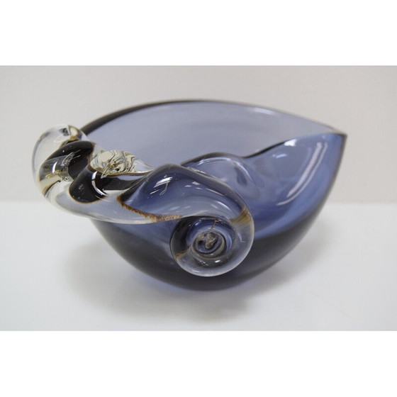 Image 1 of Cendrier du milieu du siècle en verre métallurgique par Glasswork Novy Bor, Tchécoslovaquie Années 1960