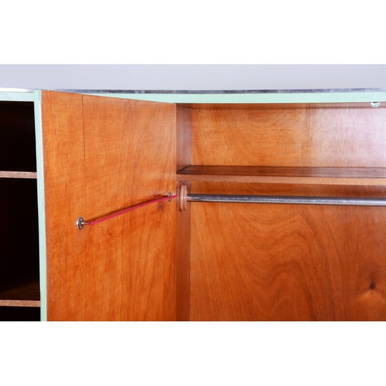 Image 1 of Armoire à trois portes Bauhaus turquoise vintage par Vichr, Tchèque 1930