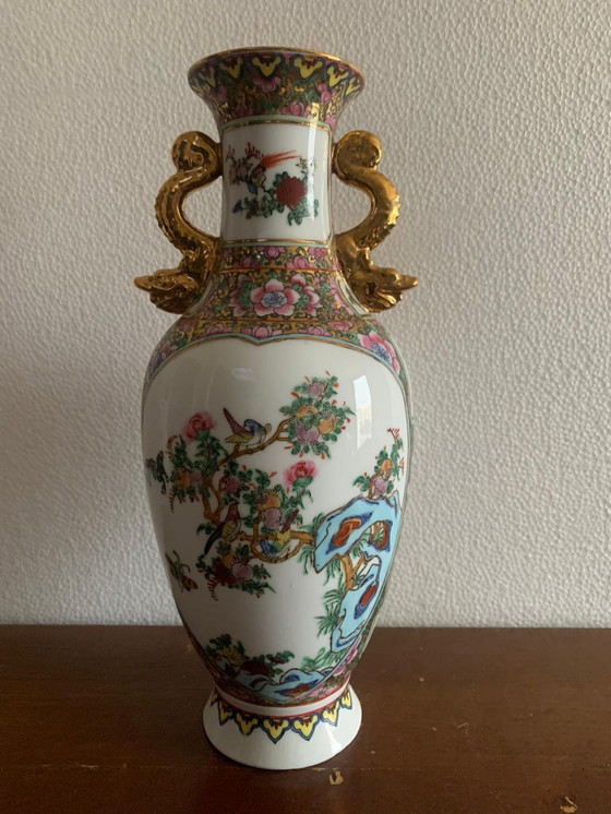 Image 1 of Vase en céramique chinoise Famille verte