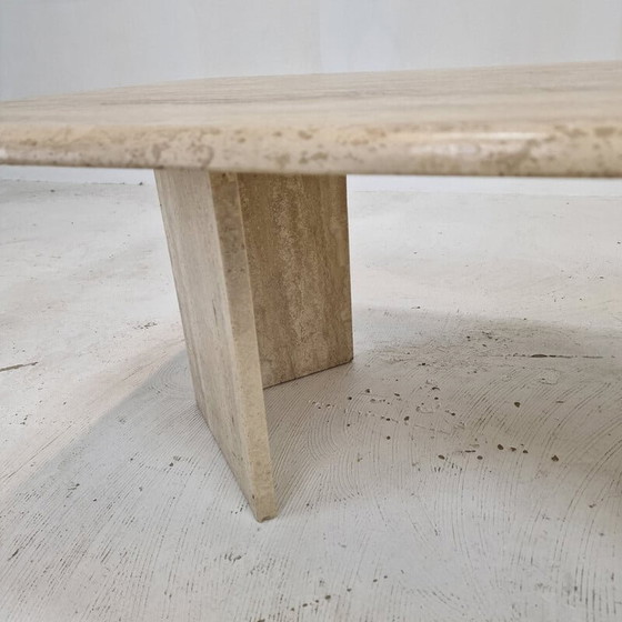 Image 1 of Table basse en travertin vintage italien