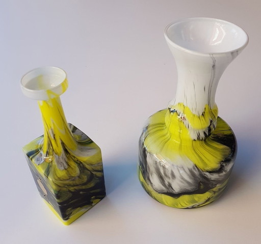 2X Vases en verre italien d'Opalina Fiorentina, 1960S