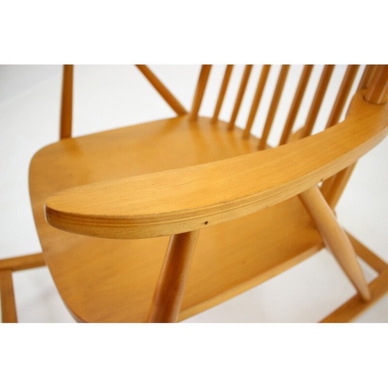 Image 1 of Fauteuil à bascule vintage en hêtre par Varjosen Puunjalostus pour Uusikylä, Finlande années 1960