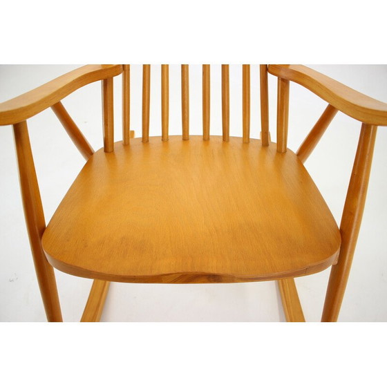 Image 1 of Fauteuil à bascule vintage en hêtre par Varjosen Puunjalostus pour Uusikylä, Finlande années 1960