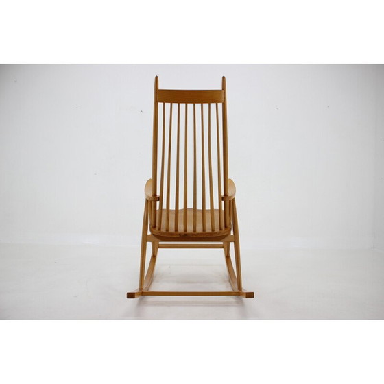 Image 1 of Fauteuil à bascule vintage en hêtre par Varjosen Puunjalostus pour Uusikylä, Finlande années 1960
