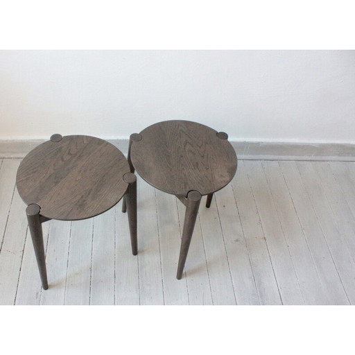 Paire de tabourets vintage modèle J160 par Lundgaard Weigelt pour Fdb Møbler, Danemark