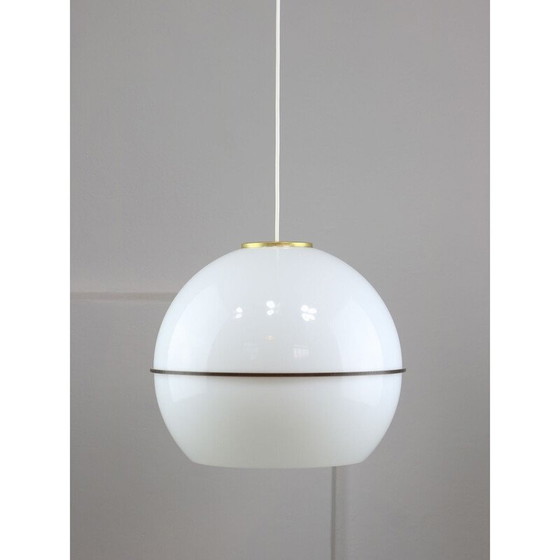 Image 1 of Lampe suspendue Space Age en plexiglas et laiton, Italie 1970